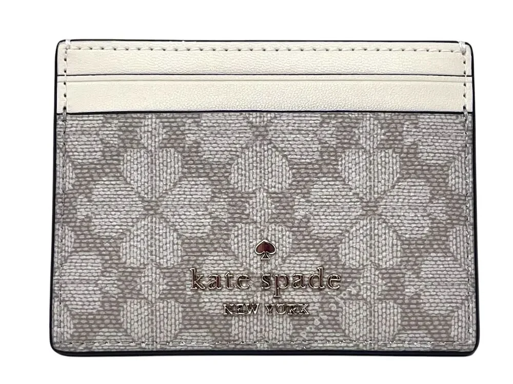 Kate Spade New York Spade Flower Card Holder Wallet NWT Neutral
